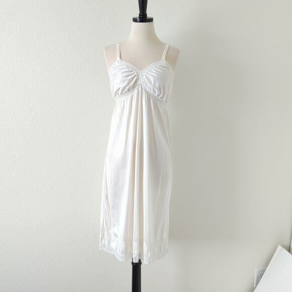 Vintage‎ Slip Dress White Lingerie JCPenny Nylon Lace Made USA 34 Small Medium - Picture 4 of 11
